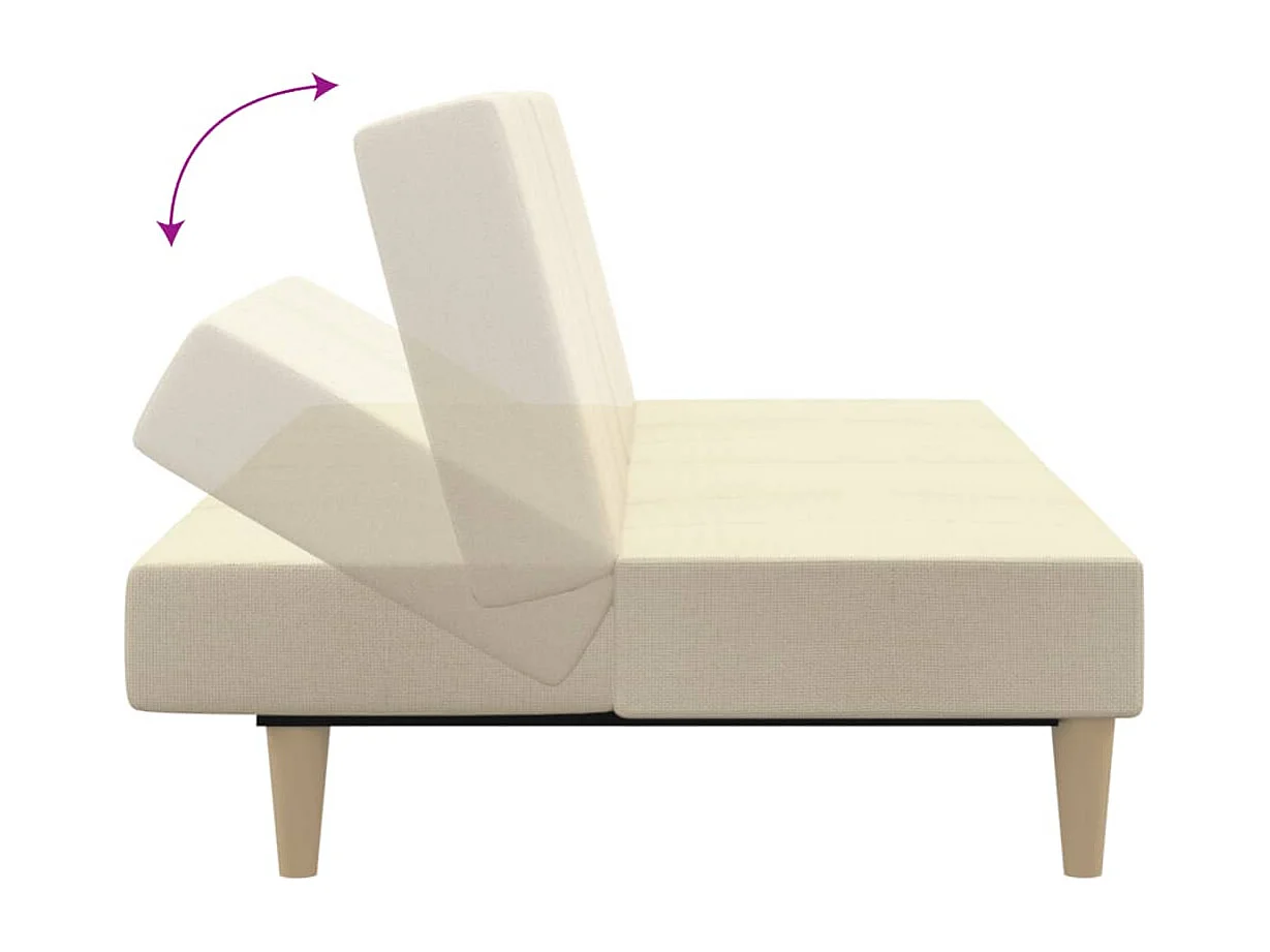 2-Sitzer-Schlafsofa aus cremefarbenem Stoff