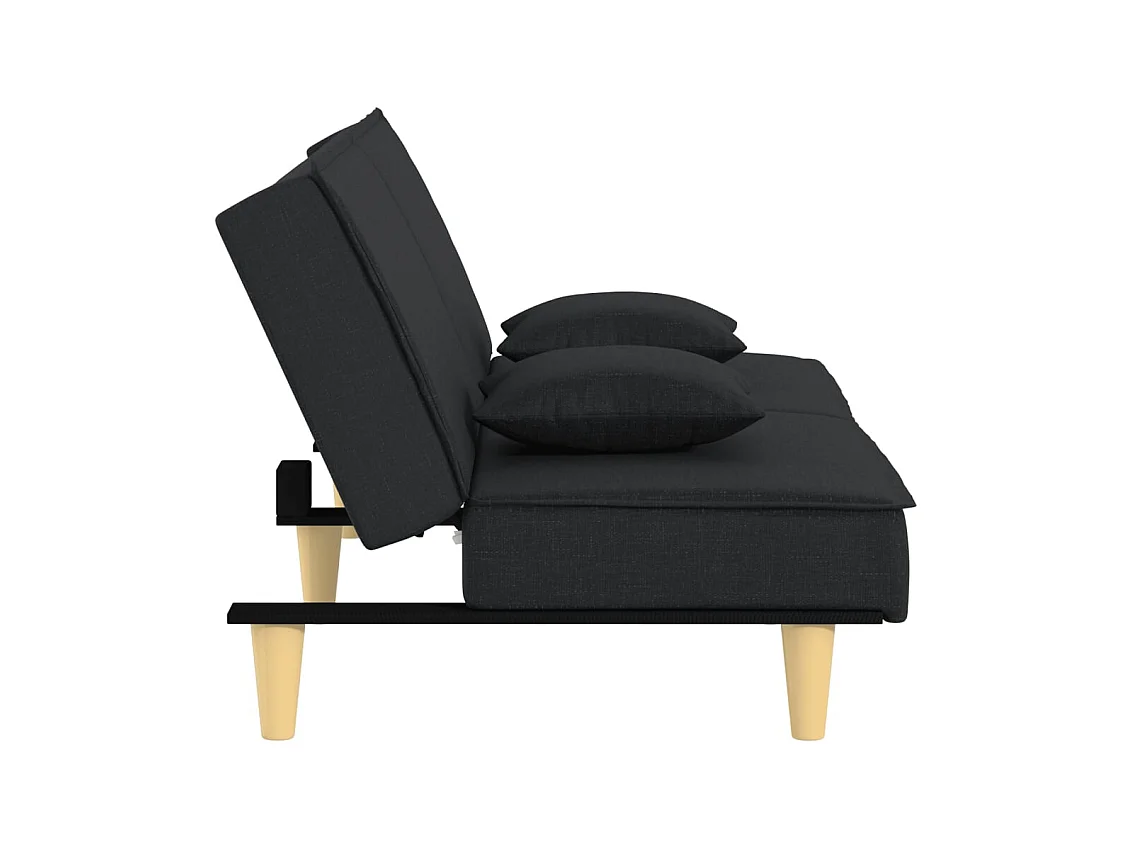 Zwarte stoffen slaapbank