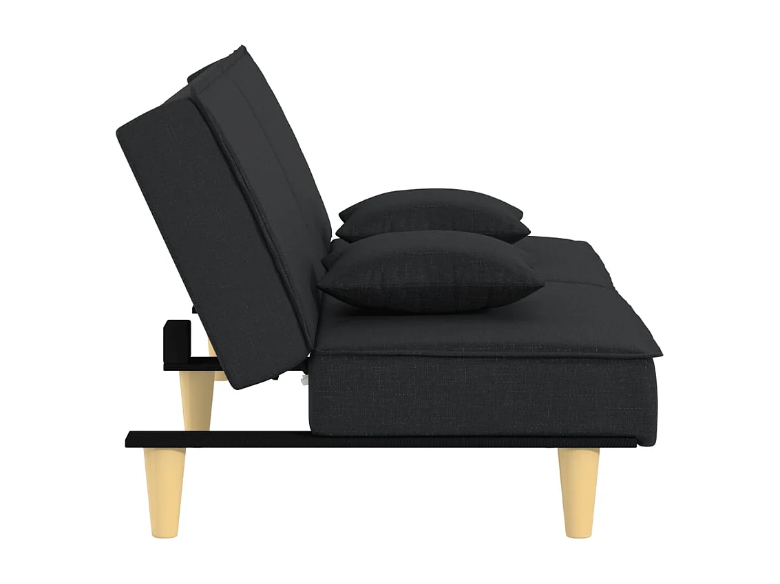 Sofá cama de tela negra