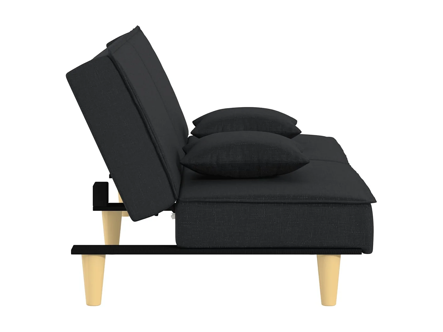 Sofá cama de tela negra