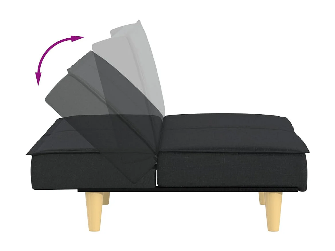 Sofá cama de tela negra