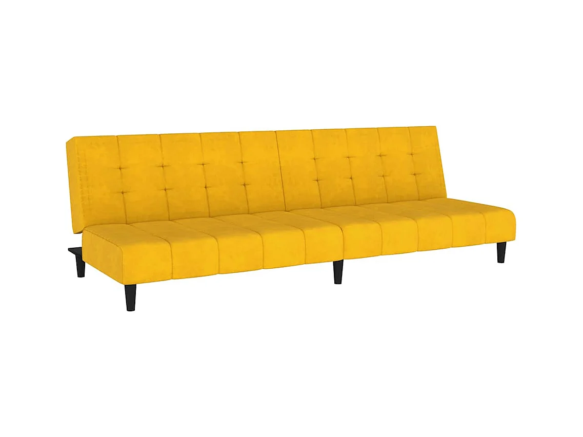 Sofá cama de 2 plazas de terciopelo amarillo