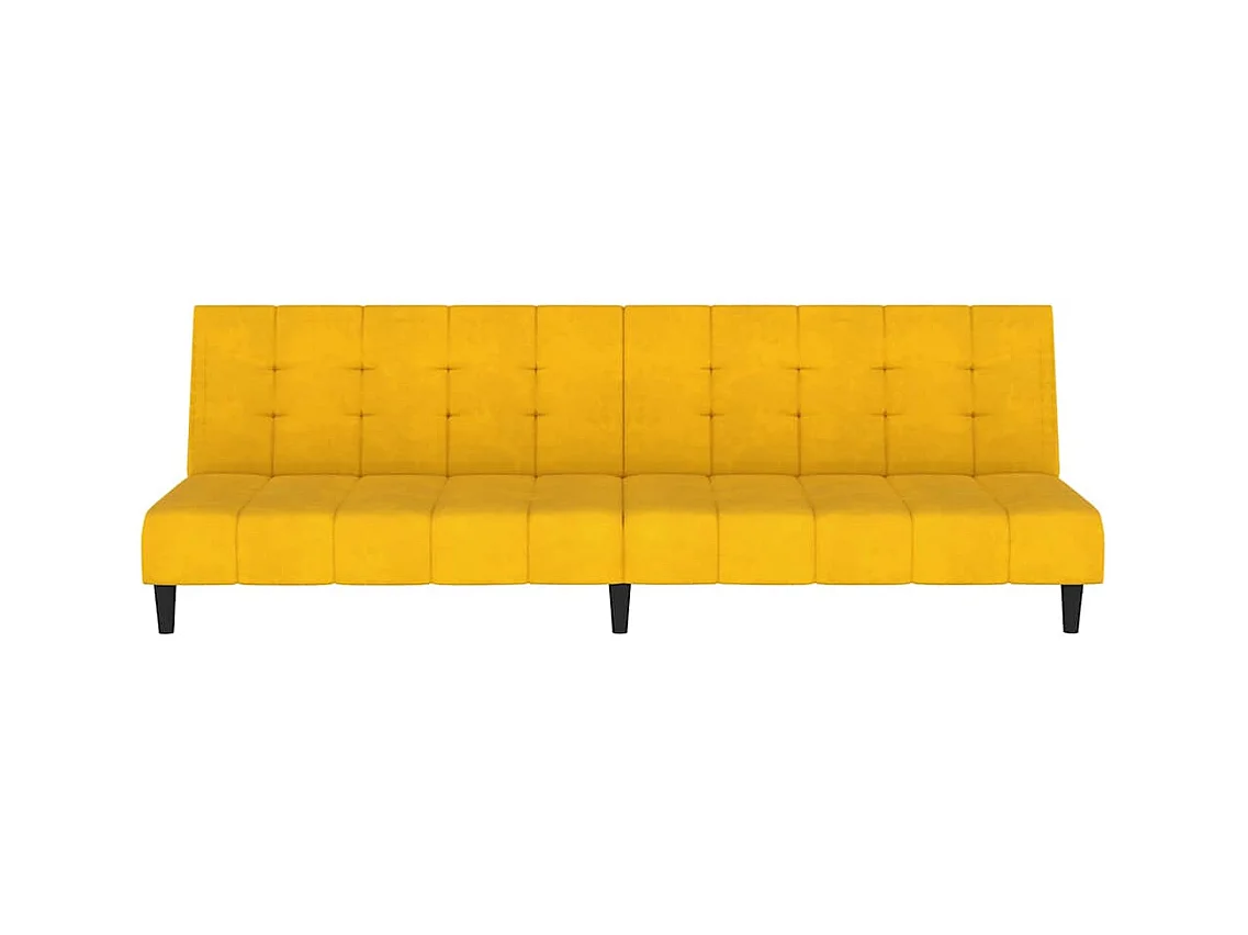 Sofá cama de 2 plazas de terciopelo amarillo