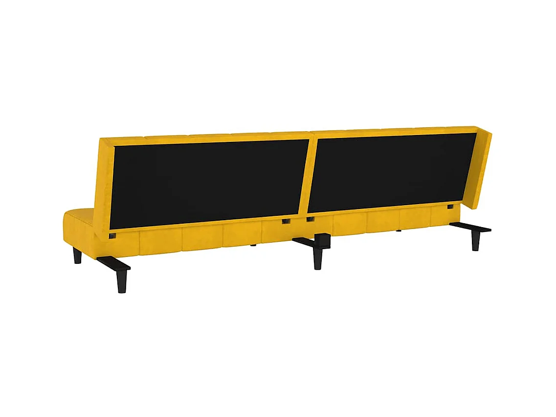 Sofá cama de 2 plazas de terciopelo amarillo