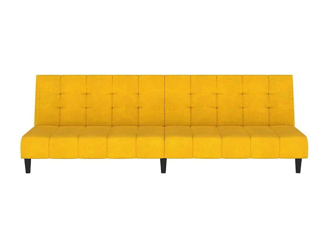 Sofá cama de 2 plazas de terciopelo amarillo