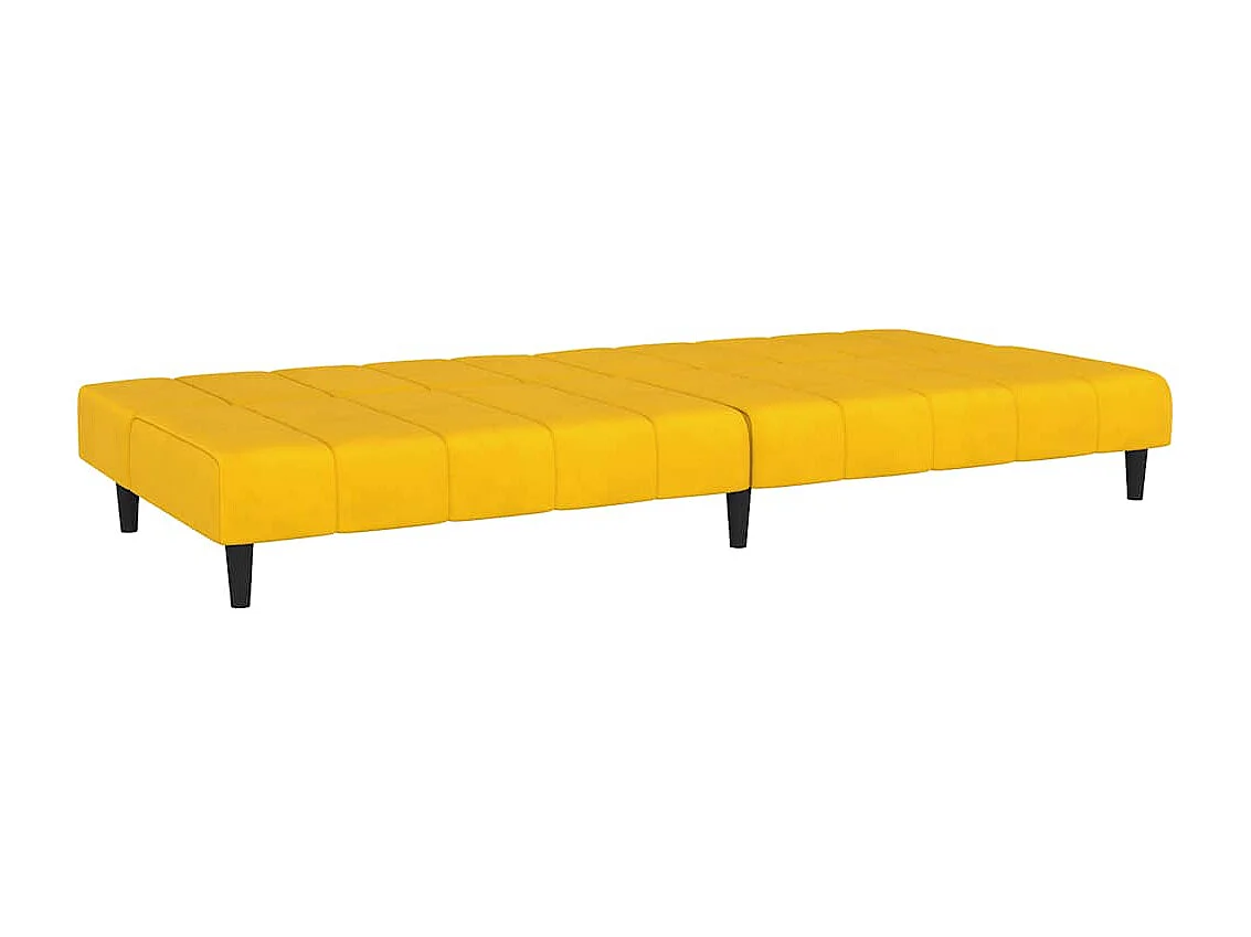 Sofá cama de 2 plazas de terciopelo amarillo
