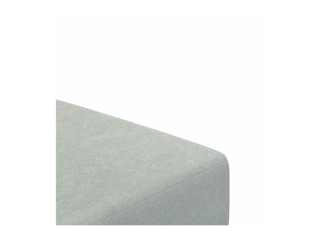 2-zits slaapbank met voetenbank lichtgrijs fluweel