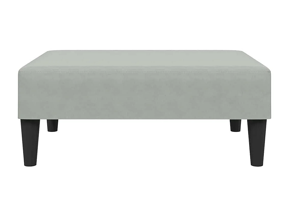 Sofá cama de 2 plazas con reposapiés de terciopelo gris claro