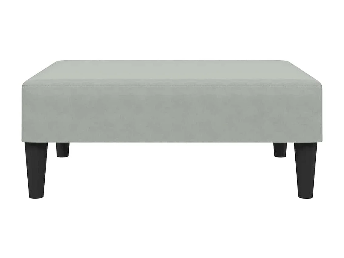 Sofá cama de 2 plazas con reposapiés de terciopelo gris claro