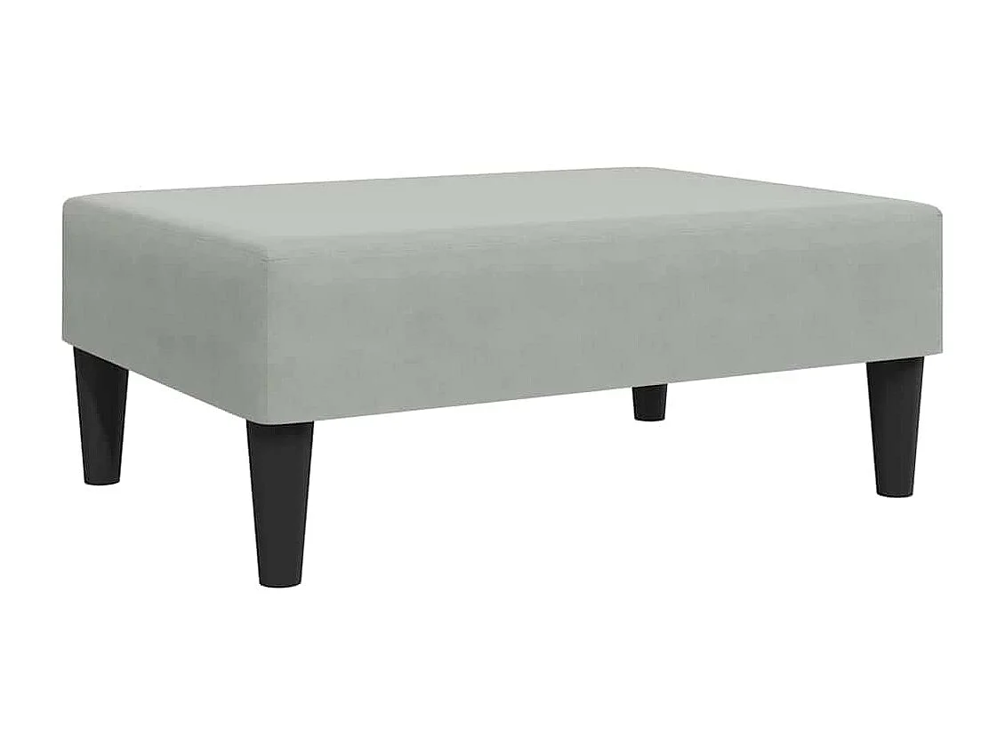 Sofá cama de 2 plazas con reposapiés de terciopelo gris claro