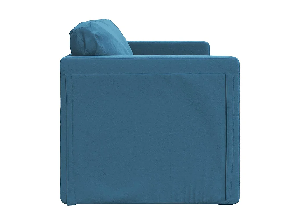 in 1 Schlafsofa blau 122x204x55 cm Samt