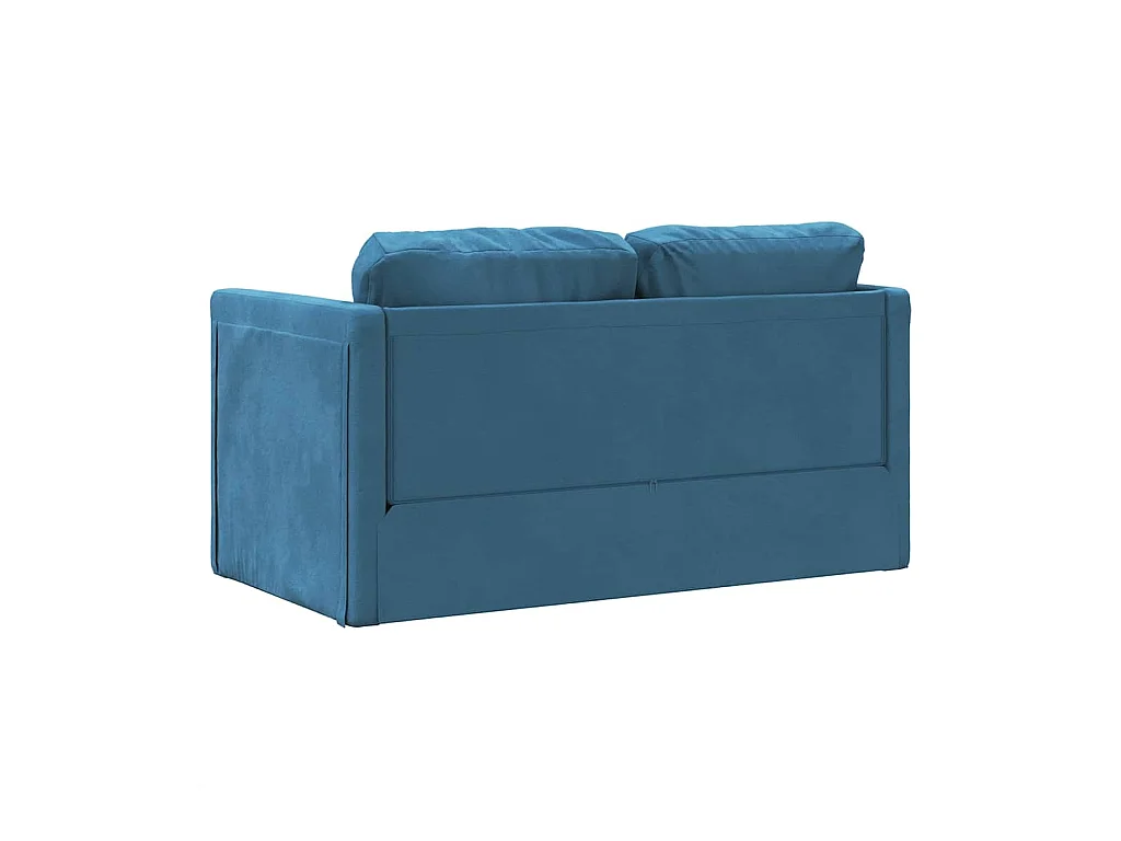 in 1 Schlafsofa blau 122x204x55 cm Samt