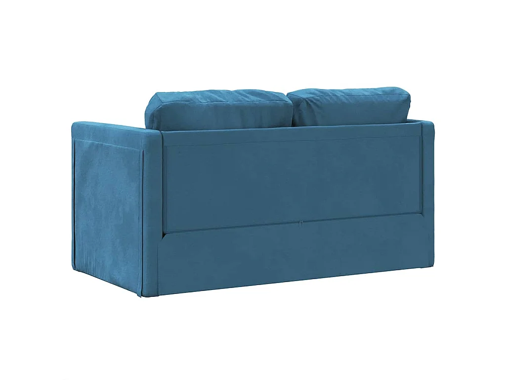 Sofá cama 2 en 1 azul 122x204x55 cm terciopelo