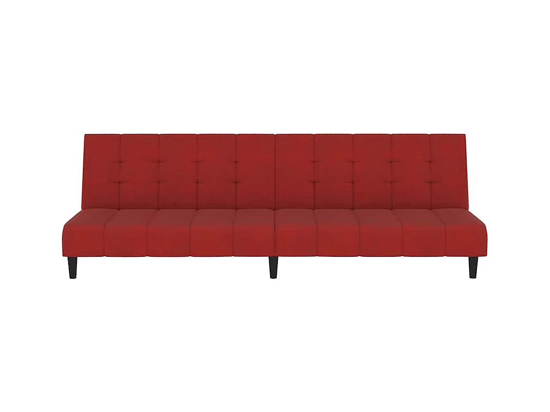Divano letto a 2 posti in velluto rosso bordeaux