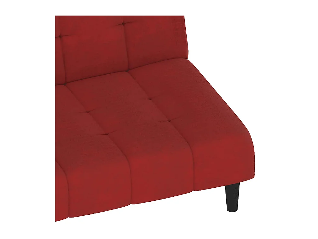 Divano letto a 2 posti in velluto rosso bordeaux