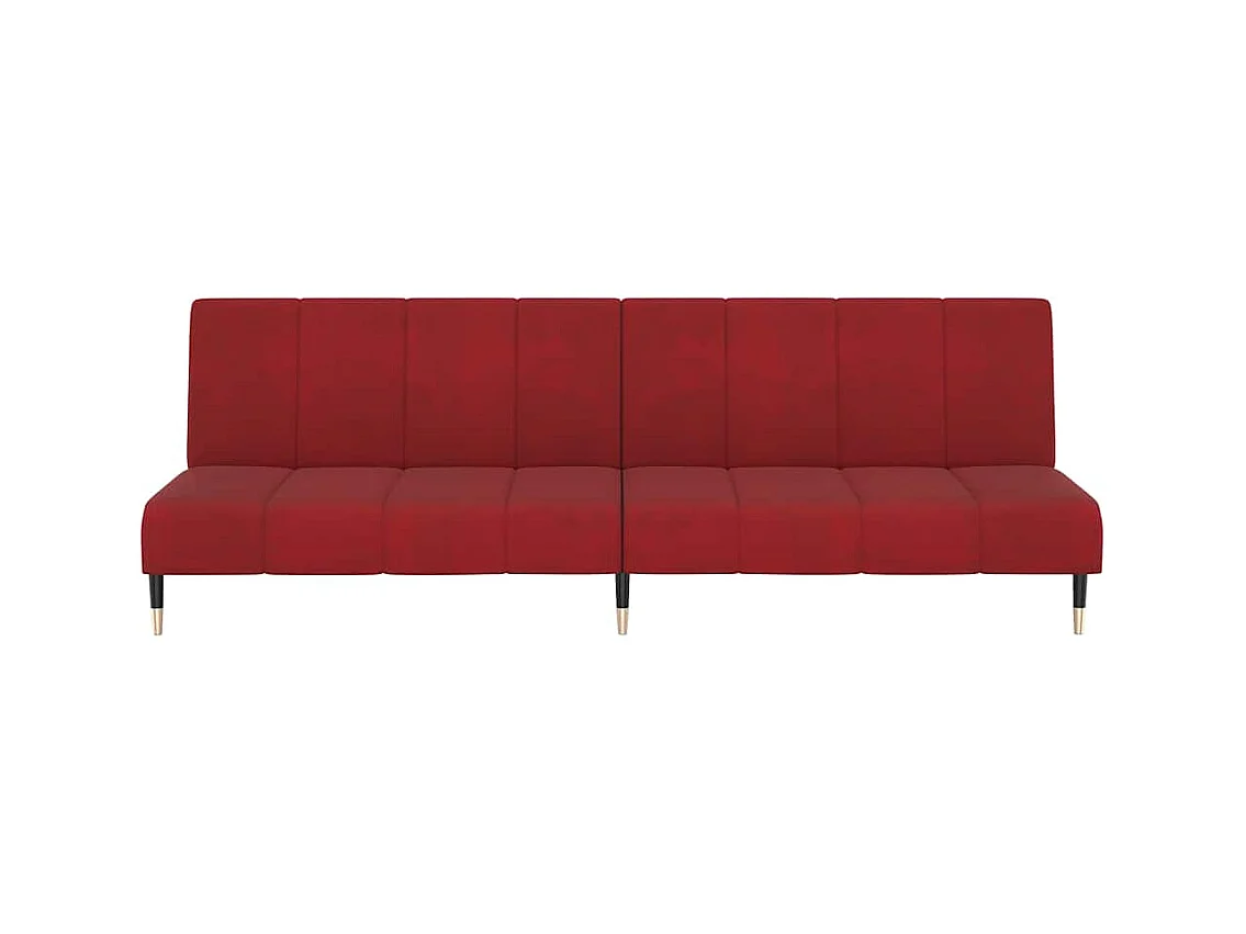 Divano letto a 2 posti in velluto rosso bordeaux
