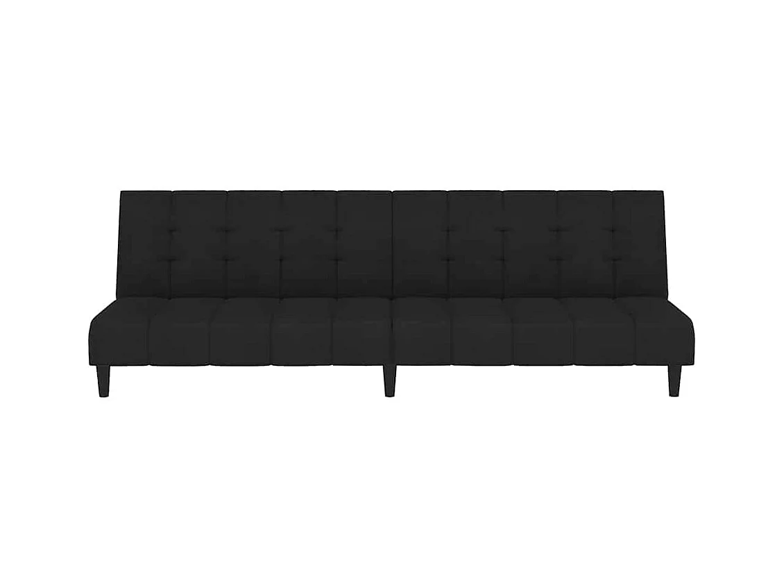 Zwarte fluwelen 2-zits slaapbank