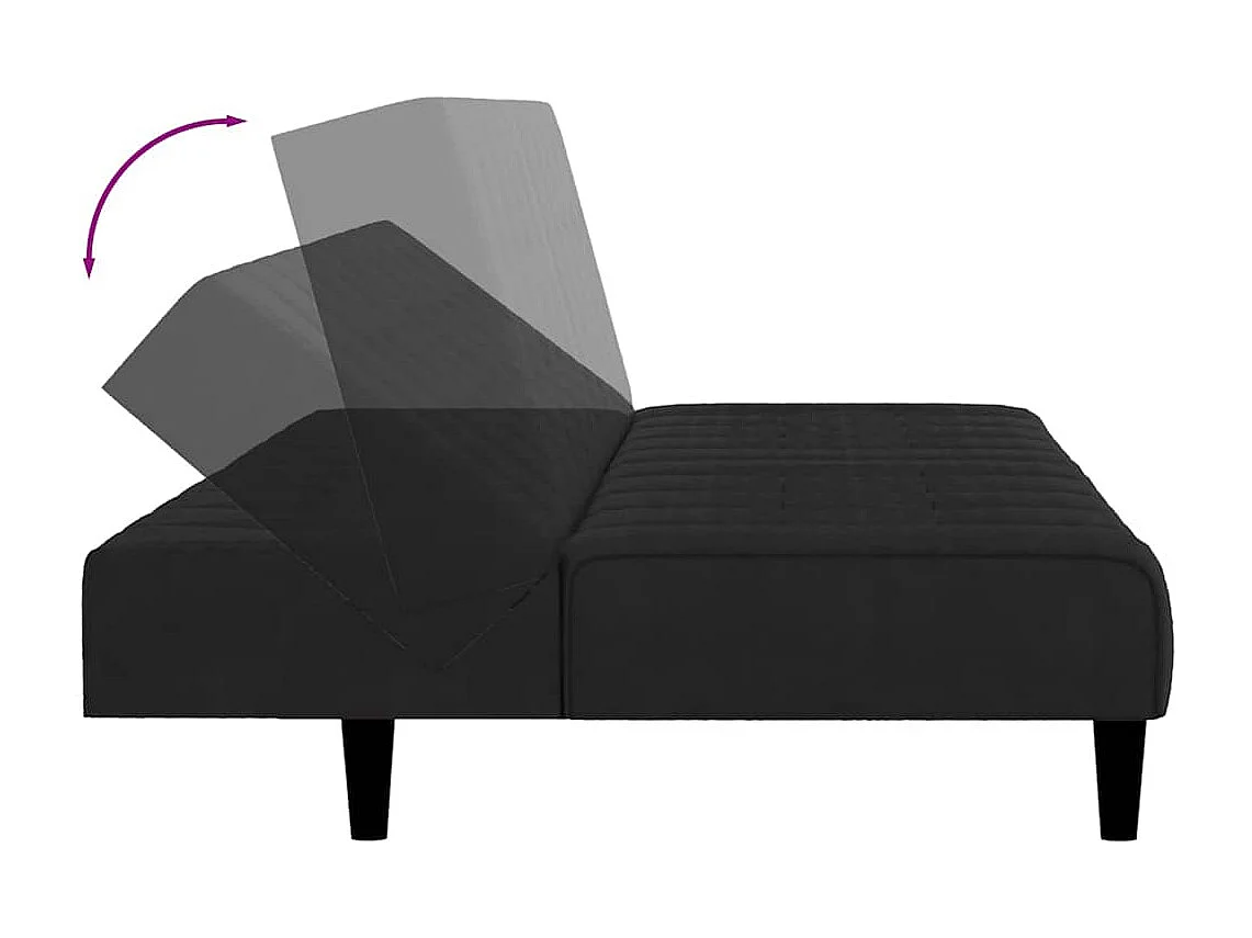 Sofá cama de 2 plazas de terciopelo negro