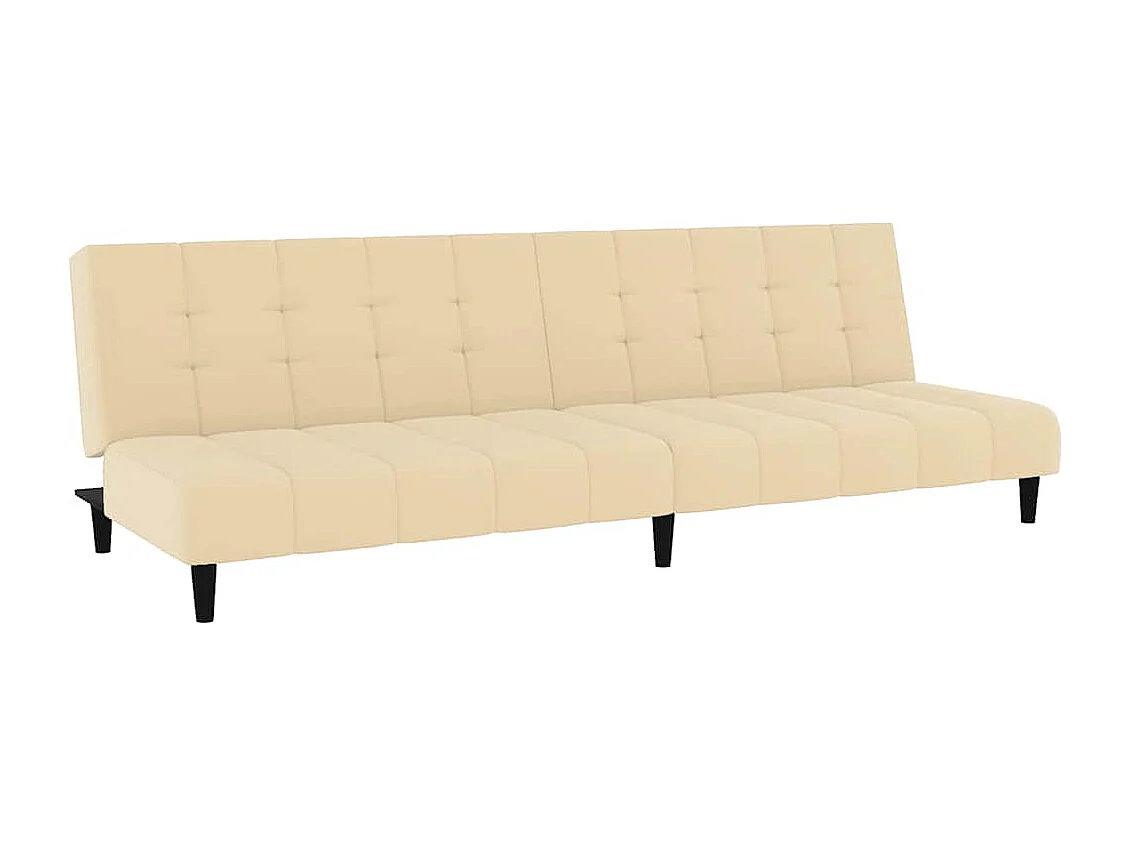 Sofá cama de 2 plazas de terciopelo color crema