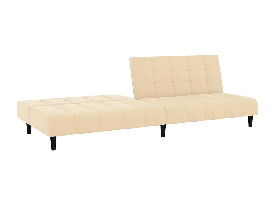 Sofá cama de 2 plazas de terciopelo color crema