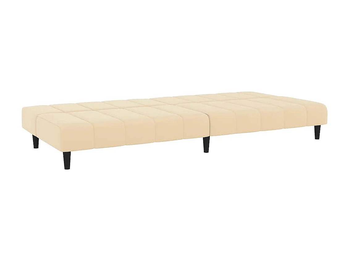 Sofá cama de 2 plazas de terciopelo color crema