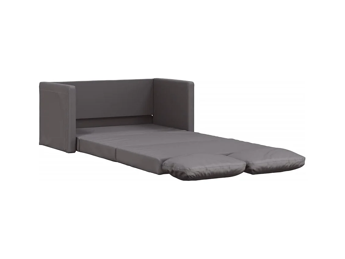 Divano letto 2 in 1 grigio 112x174x55 cm in similpelle