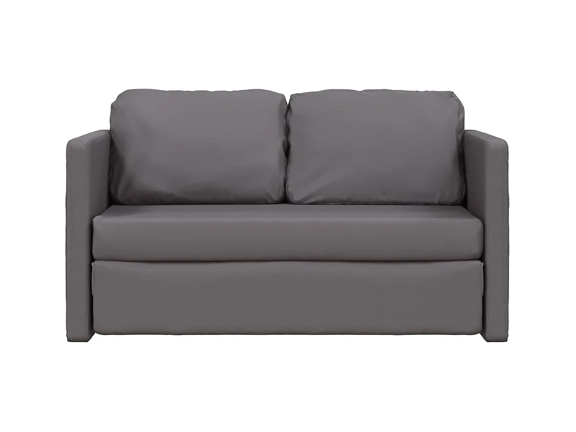 Divano letto 2 in 1 grigio 112x174x55 cm in similpelle