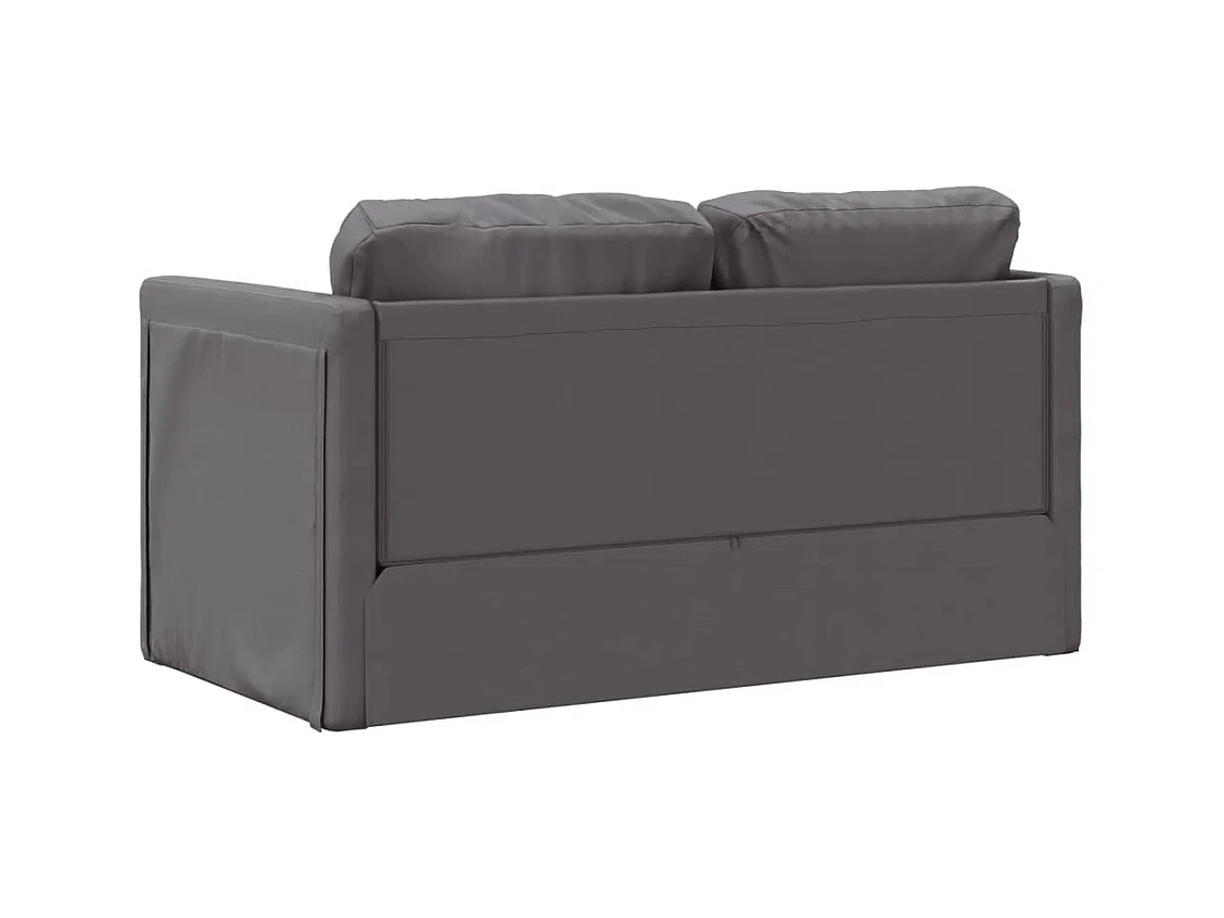 Divano letto 2 in 1 grigio 112x174x55 cm in similpelle