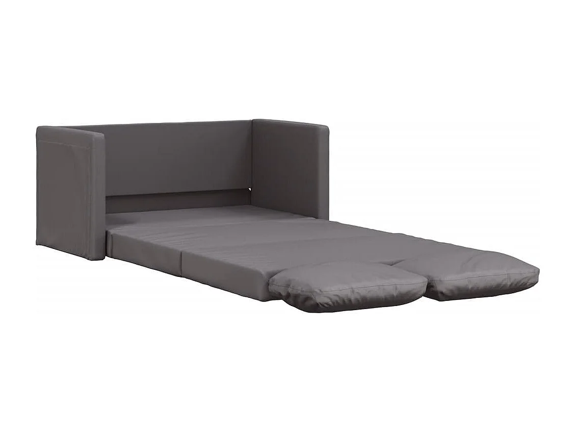 in 1 slaapbank grijs 112x174x55 cm kunstleer