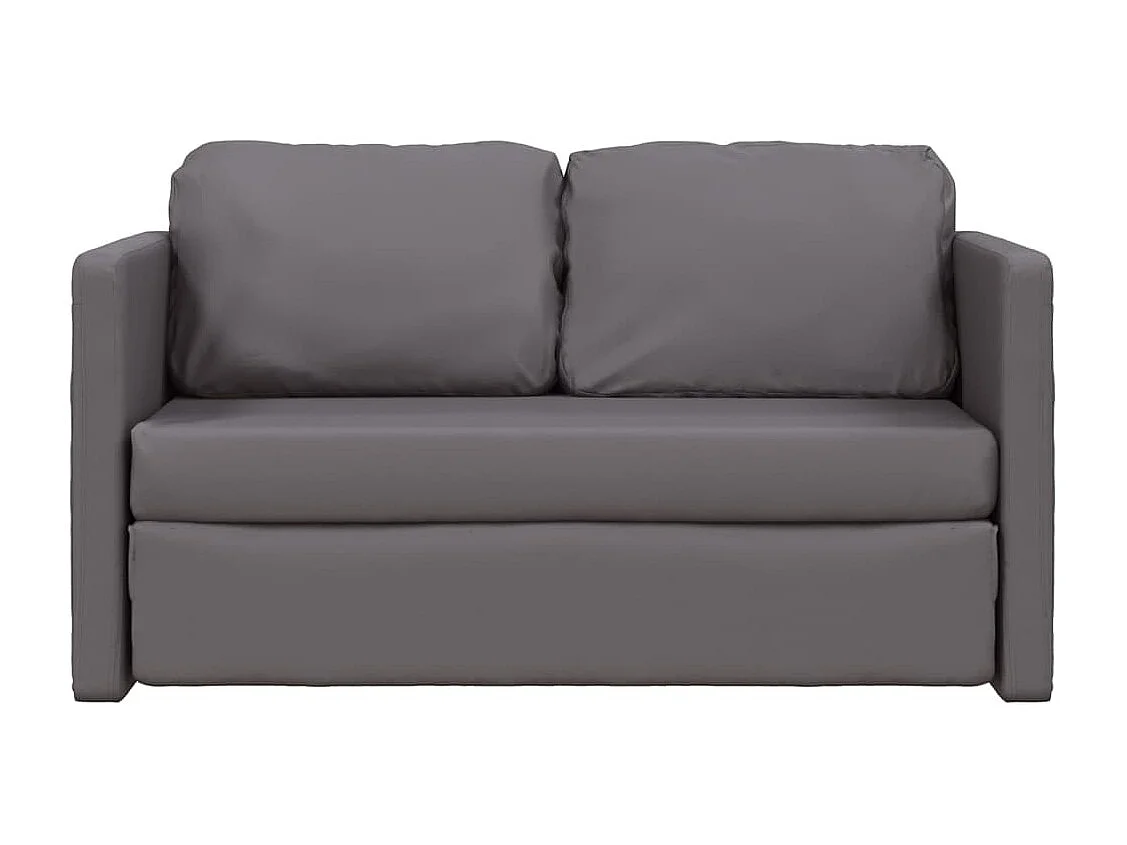 in 1 slaapbank grijs 112x174x55 cm kunstleer