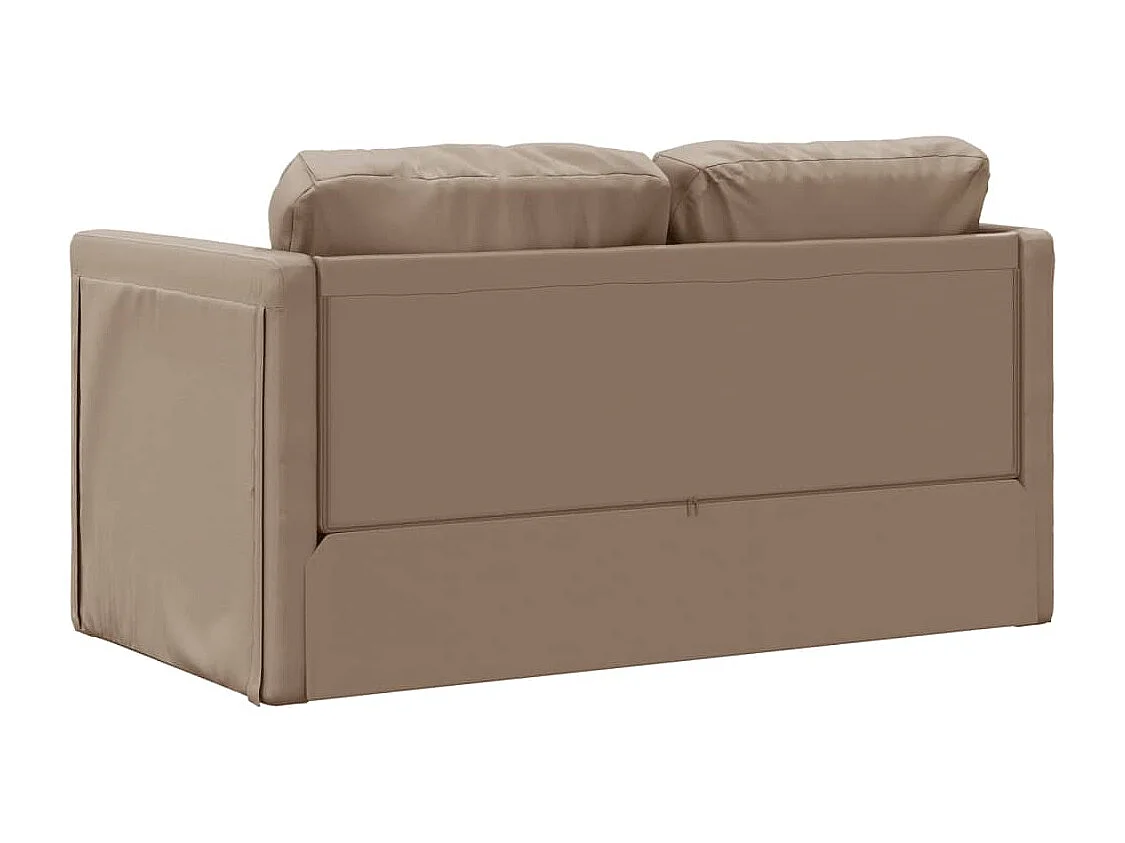 Sofá cama 2 en 1 capuchino 112x174x55 cm piel sintética