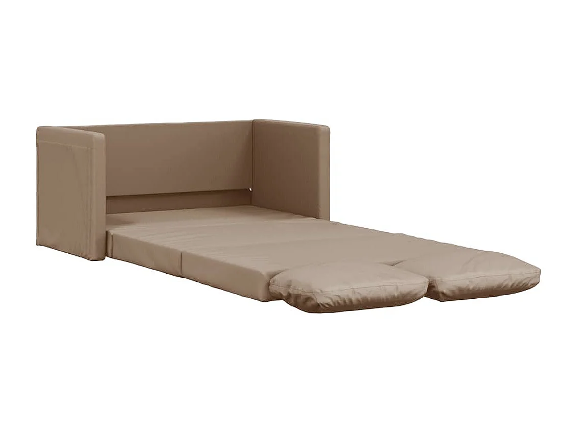 Sofá cama 2 en 1 capuchino 112x174x55 cm piel sintética