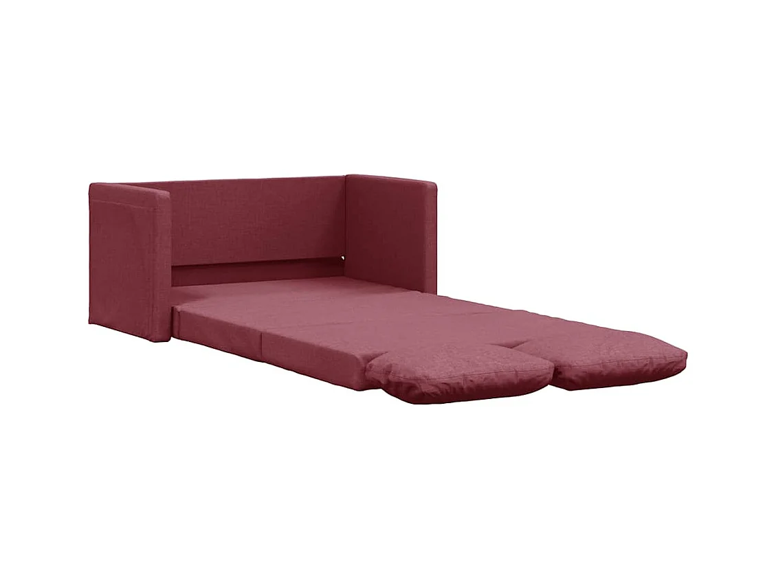 Divano letto 2 in 1 tessuto rosso bordeaux 112x174x55 cm