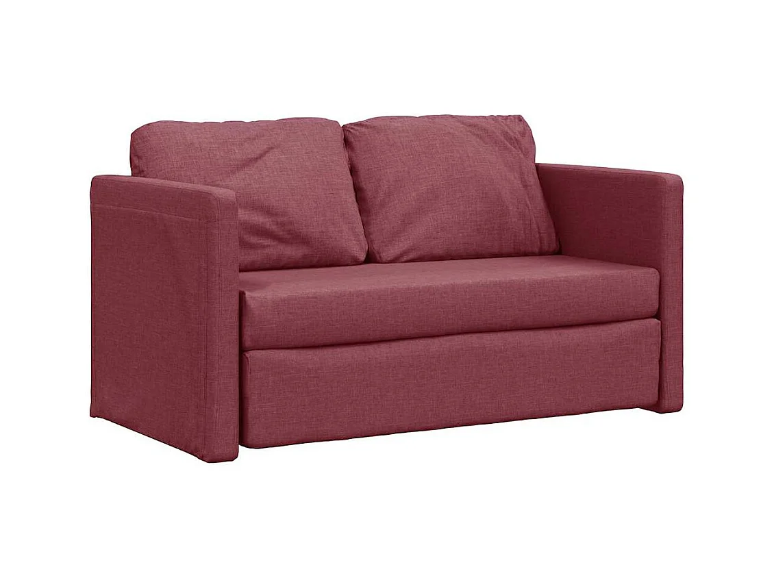 Divano letto 2 in 1 tessuto rosso bordeaux 112x174x55 cm