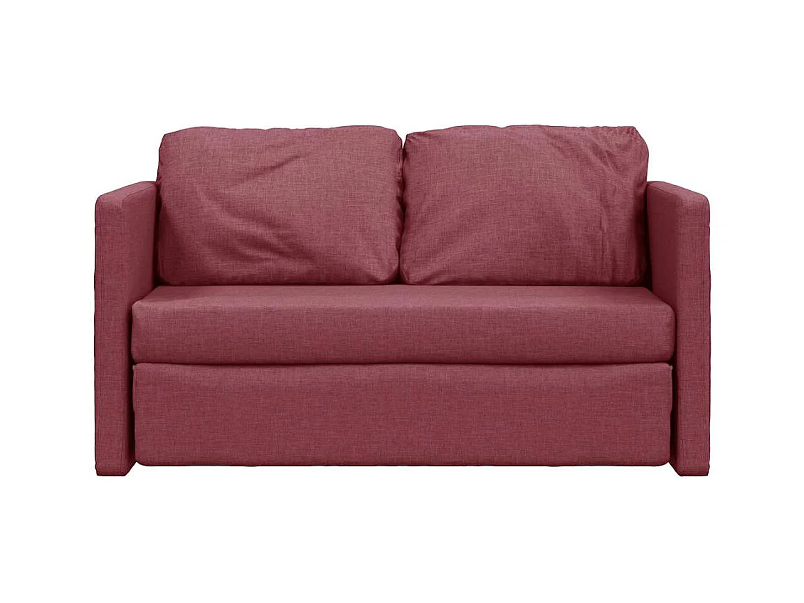 Divano letto 2 in 1 tessuto rosso bordeaux 112x174x55 cm