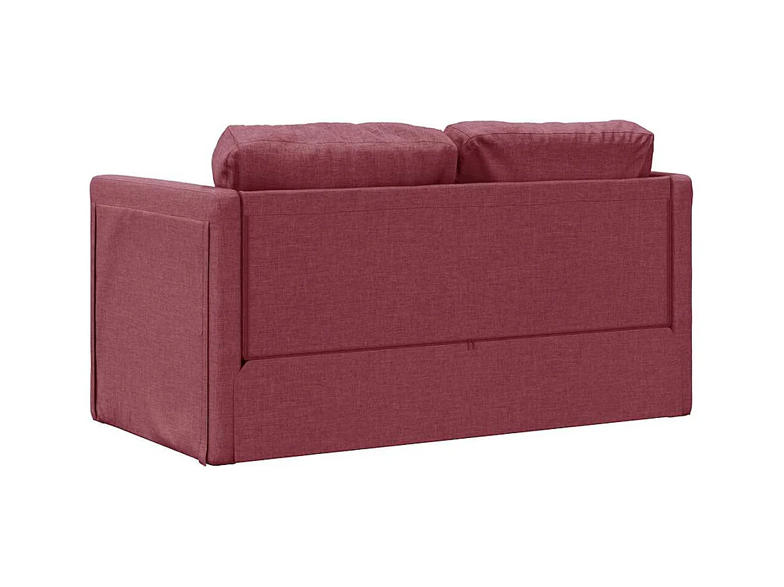 Divano letto 2 in 1 tessuto rosso bordeaux 112x174x55 cm