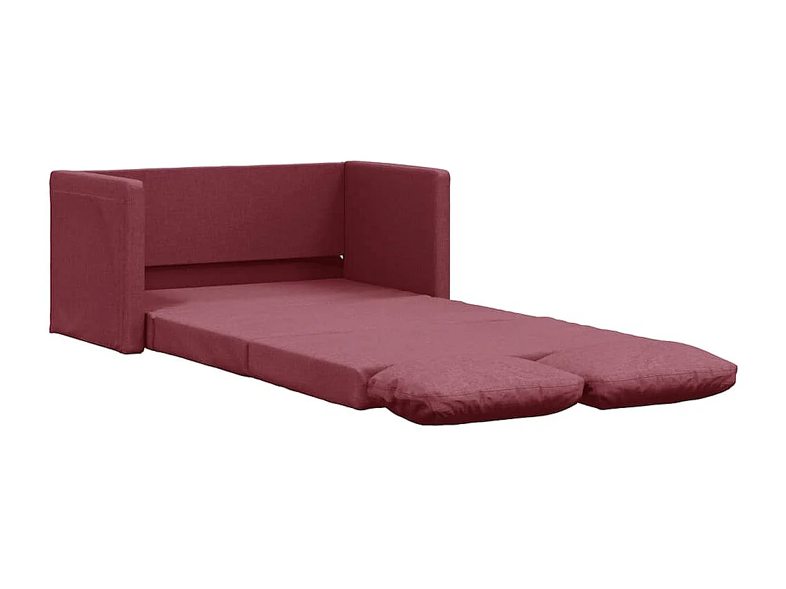 Sofá cama 2 en 1 rojo burdeos 112x174x55 cm tela
