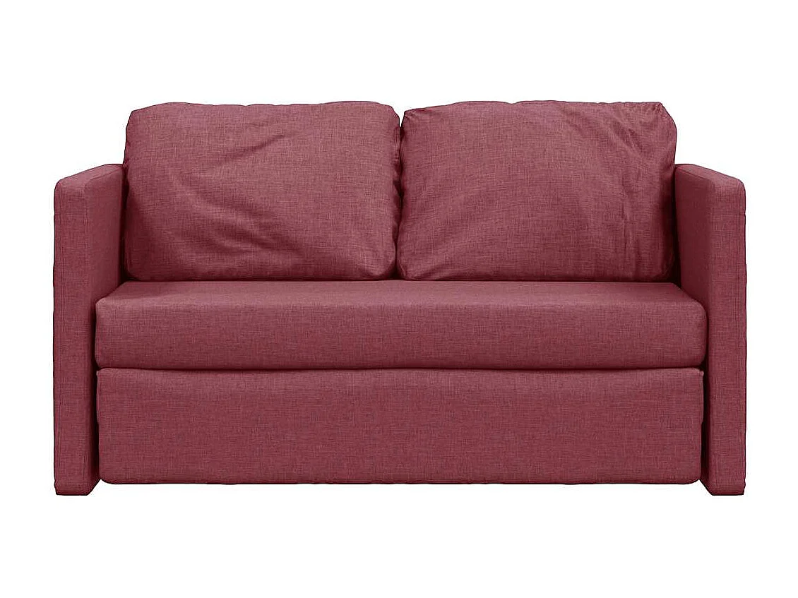 Sofá cama 2 en 1 rojo burdeos 112x174x55 cm tela