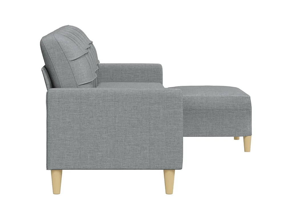 3-Sitzer-Sofa mit Fußhocker Hellgrau 210 cm Stoff
