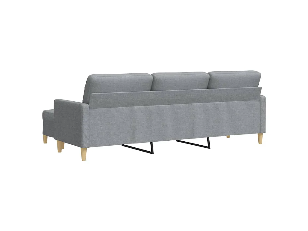 3-Sitzer-Sofa mit Fußhocker Hellgrau 210 cm Stoff