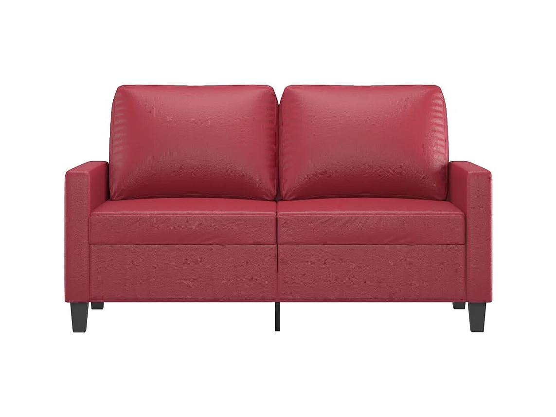 Divano 2 posti rosso bordeaux 120 cm in similpelle