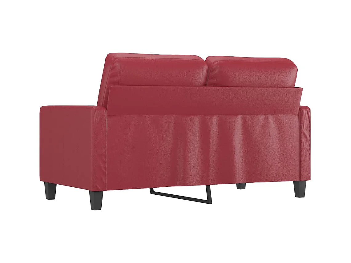 Divano 2 posti rosso bordeaux 120 cm in similpelle