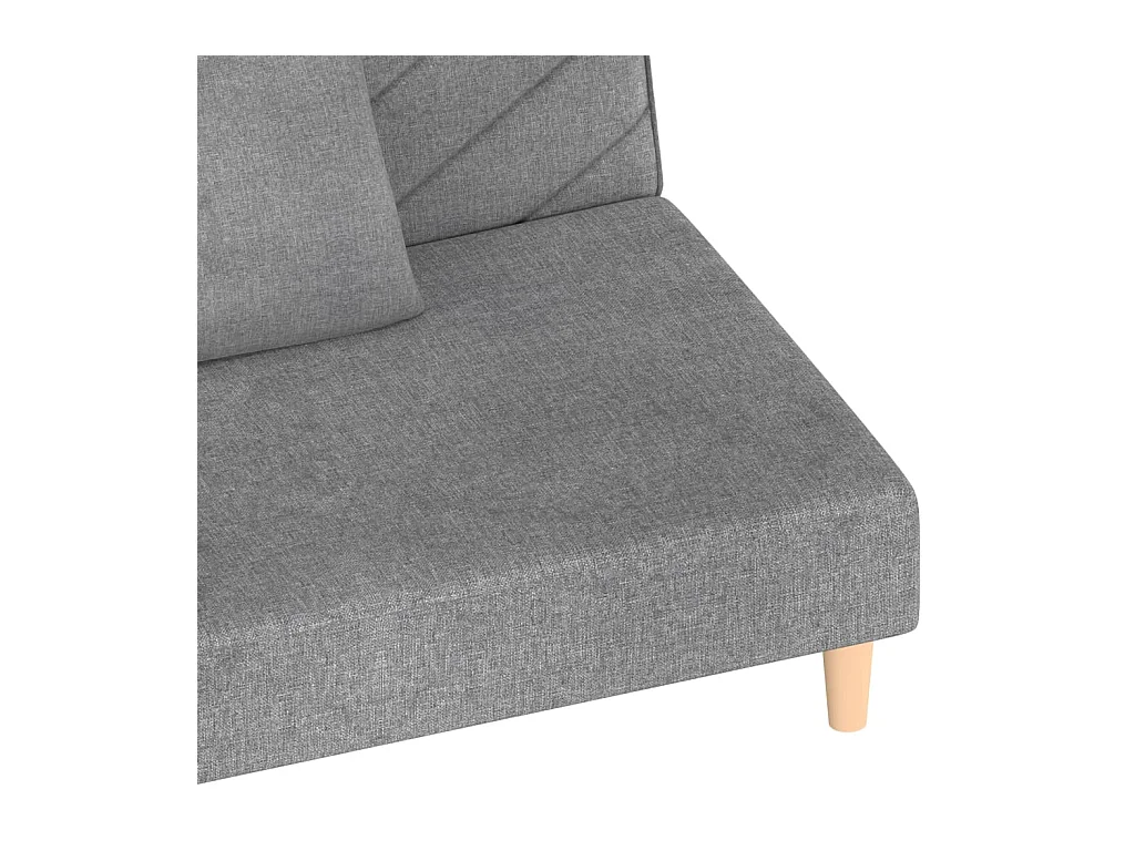 2-zits slaapbank met twee kussens lichtgrijze stof