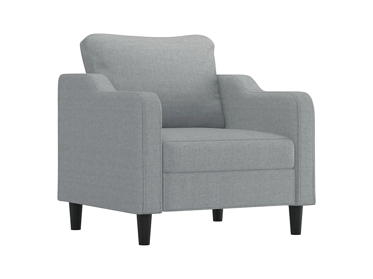 4-delige bankset met kussens Lichtgrijze stof