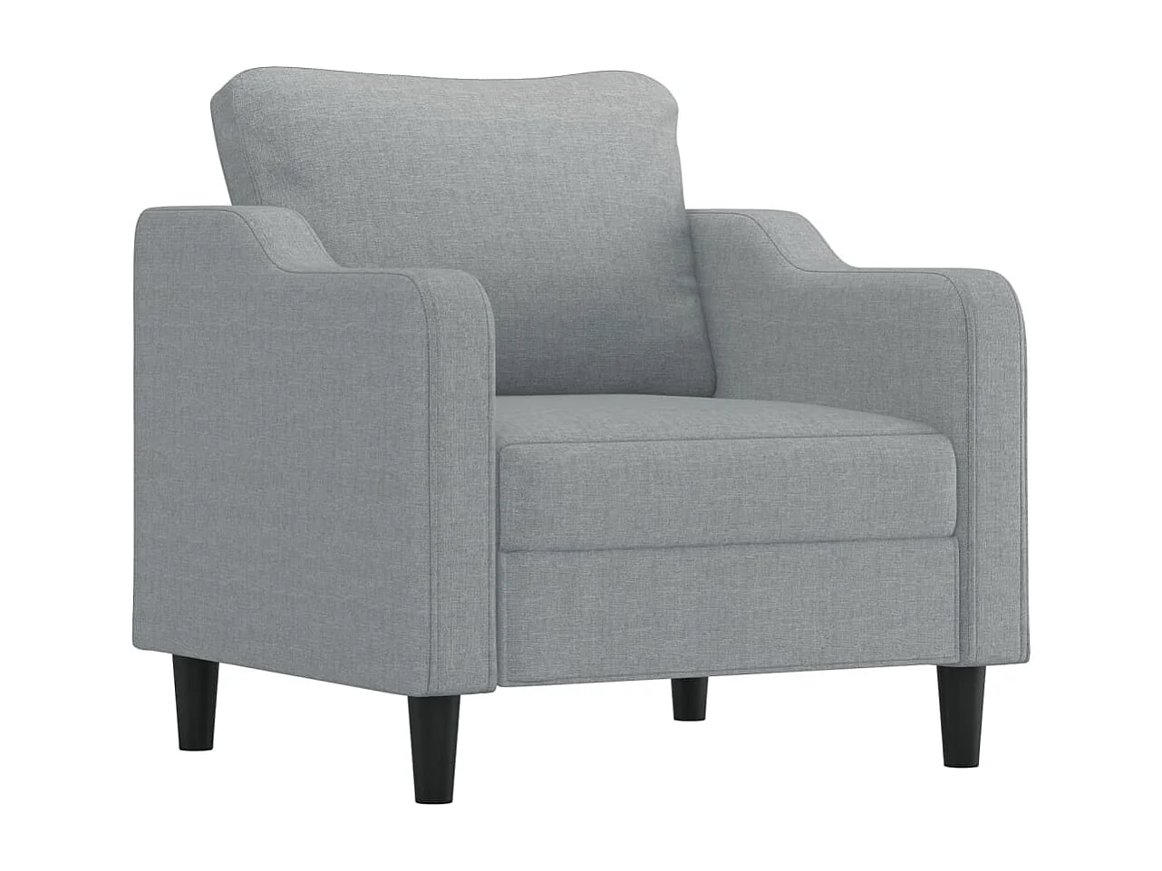 Set di divani 4 pezzi con cuscini in tessuto grigio chiaro