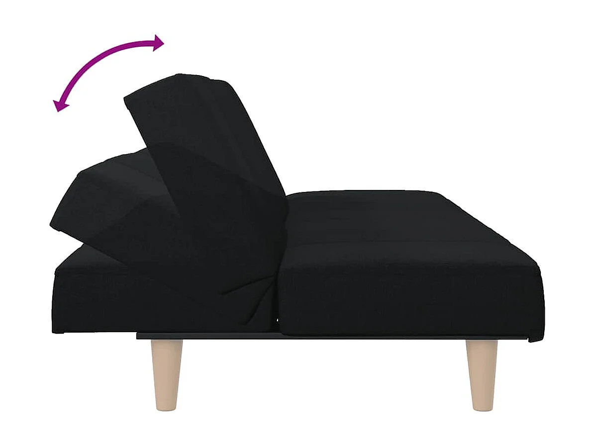 Sofá cama de tela negra