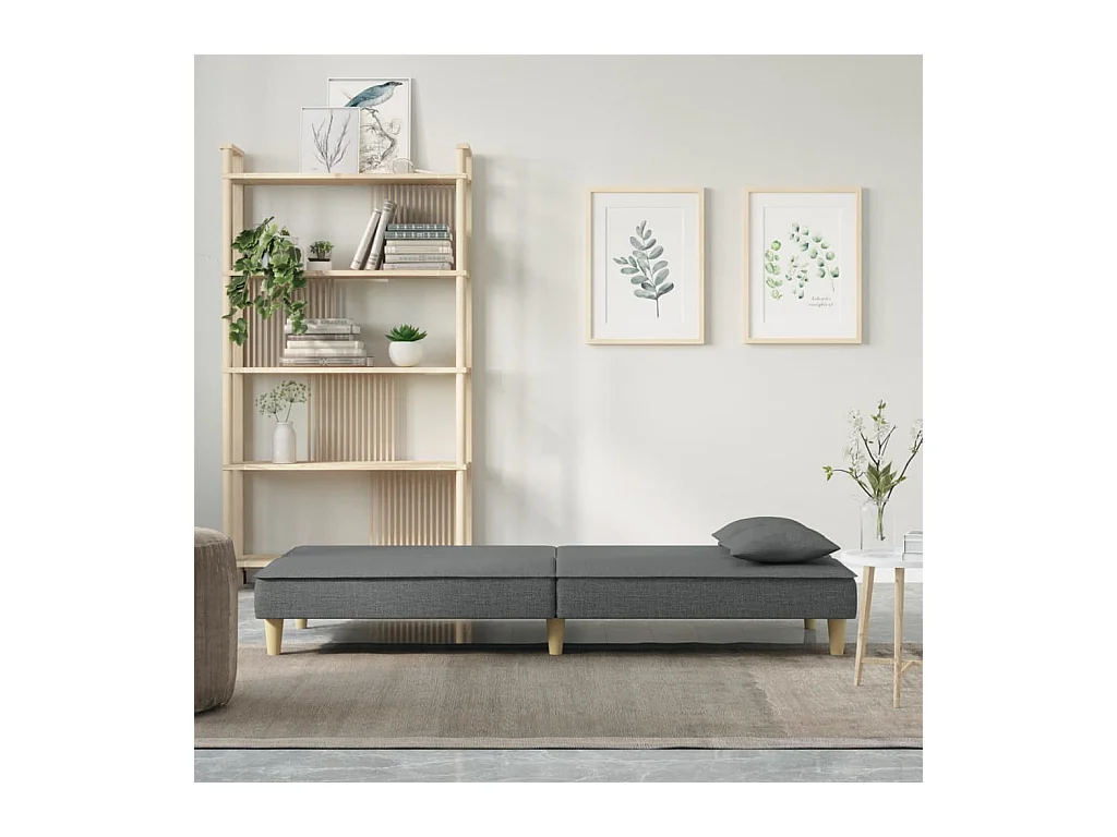 Donkergrijze stoffen slaapbank
