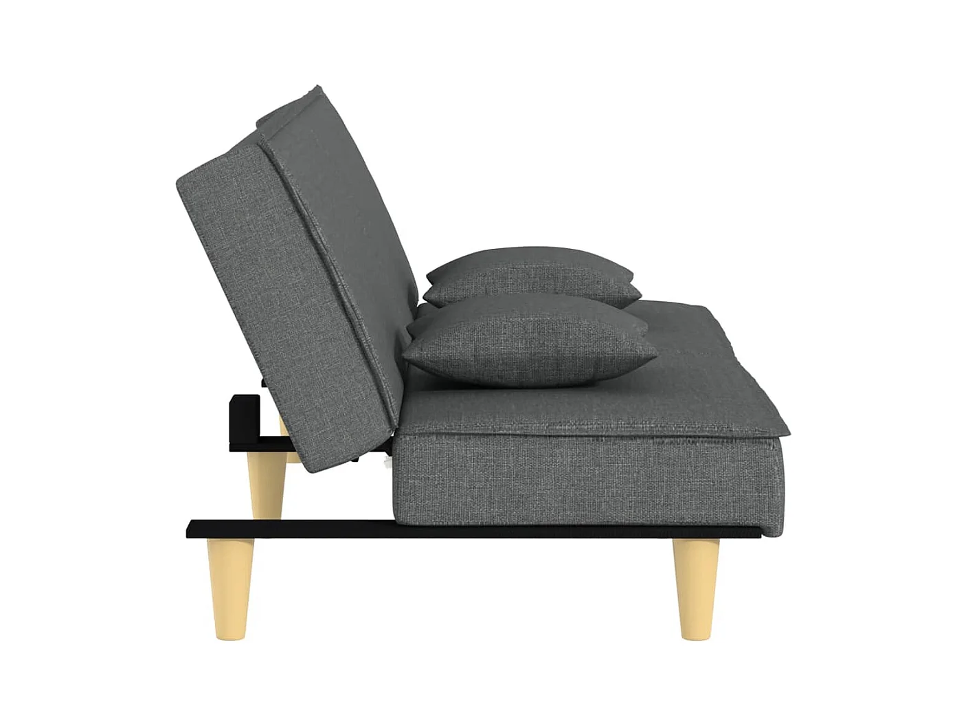 Donkergrijze stoffen slaapbank