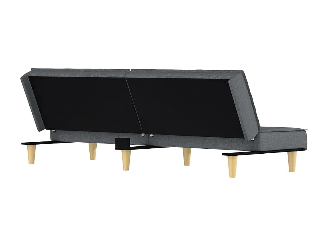 Sofá cama de tela gris oscuro