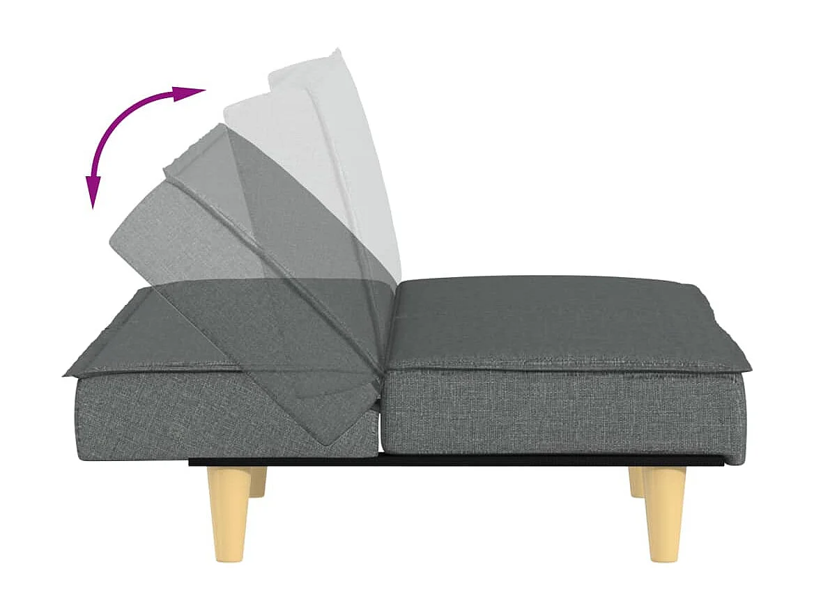 Sofá cama de tela gris oscuro